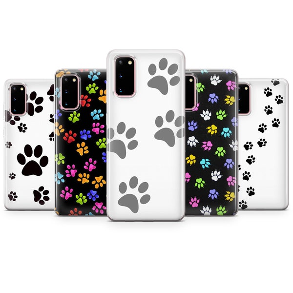 ANIMAL PAWS dog cat cute paw print thin silicone phone case cover fits Samsung 20 21 22 Ultra 5G 6 7 0 9 Note Plus S J A