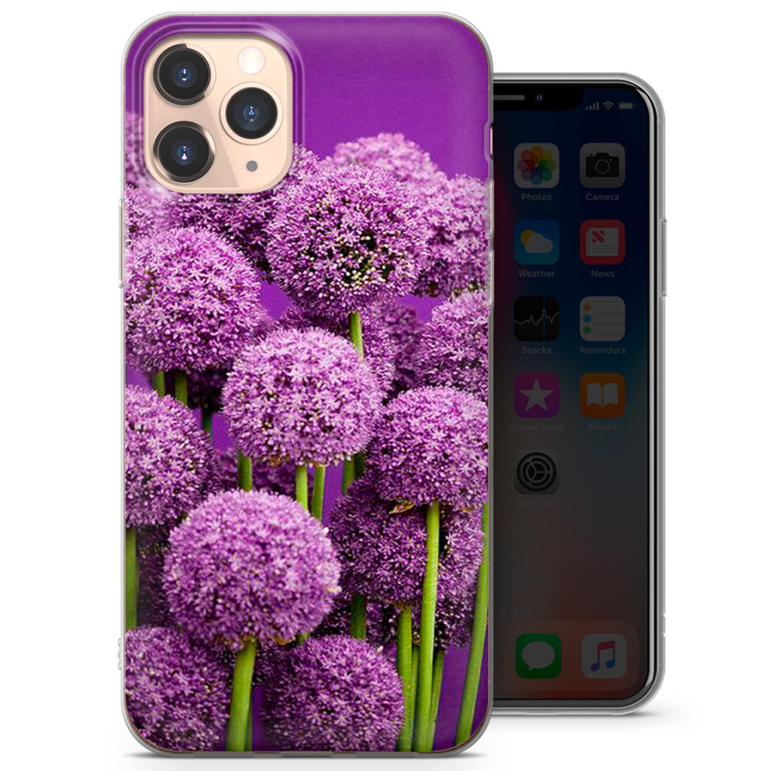 LILAC flowers Floral Purple thin silicone phone case fits Etsy