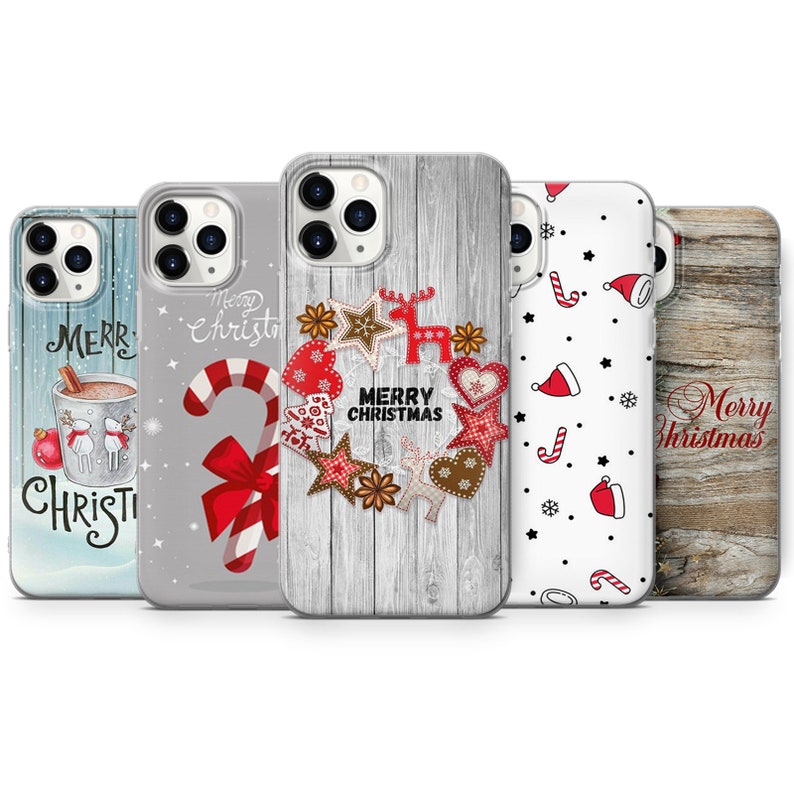CHRISTMAS iPhone case candy cane winter festive thin silicone gel phone case cover fits iPhone 6 7 8 10 11 12 Pro Max Mini SE models 