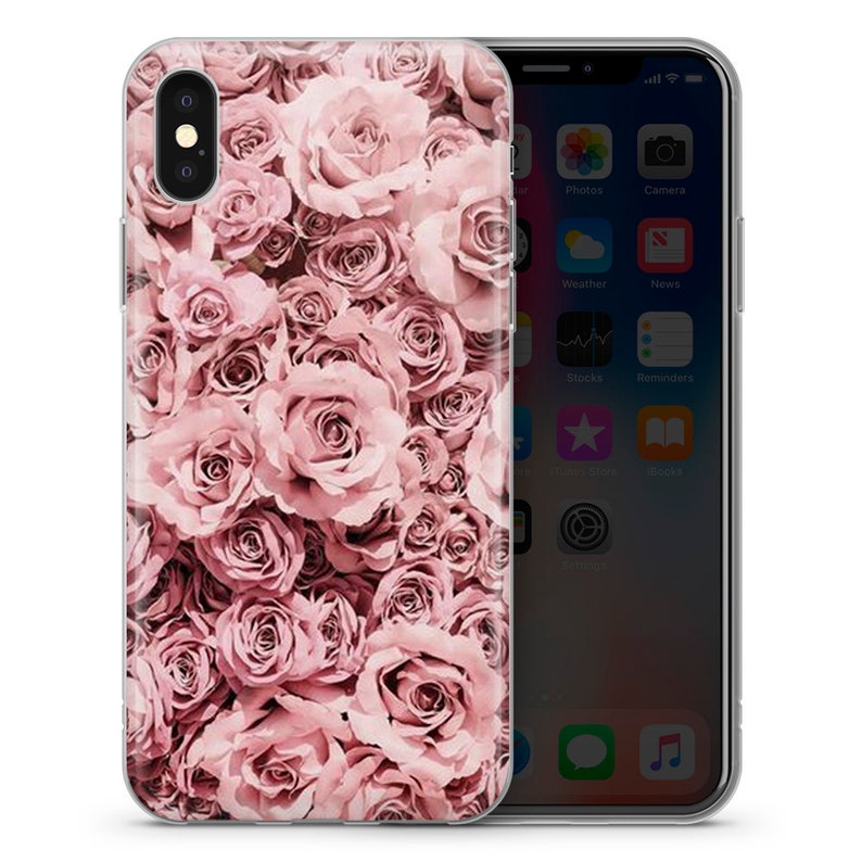 ROSE iPhone Case flower floral vintage white silicone phone case cover fits iPhone 14 15 13 6 7 8 10 11 12 Pro Max Mini SE models Number 3
