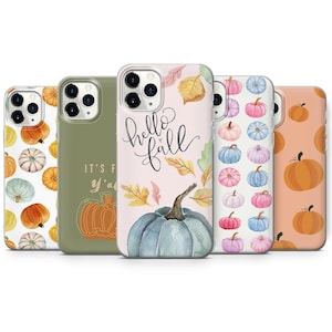 Étui pour iPhone automne citrouille citrouille aquarelle pour iPhone 16 15 14 13 6 7 8 10 11 12 Pro Max Mini SE