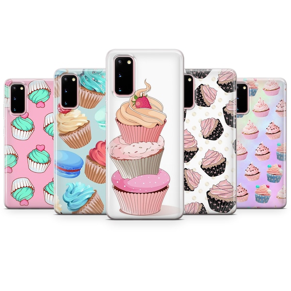 CUPCAKE cake sweets bakery cooking thin silicone phone case cover fits Samsung 20 21 22 Ultra 5G 6 7 0 9 Note Plus models