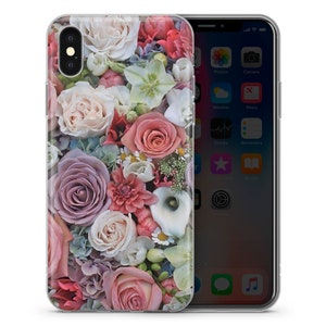 ROSE iPhone Case flower floral vintage white silicone phone case cover fits iPhone 14 15 13 6 7 8 10 11 12 Pro Max Mini SE models image 7