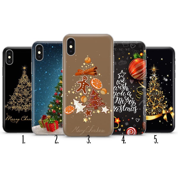 CHRISTMAS tree phone case funny XMAS collage winter thin silicone gel phone case cover fits iPhone 6 7 8 10 11 12 13 14 15 Pro Max Mini SE