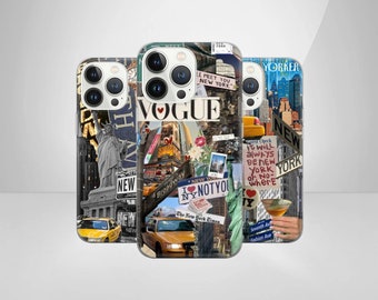 Newyork collage Phone Case Vacation travel Cover for iPhone 15Pro, 14, 13, 12, 11, Google Pixel 8, 7A, 6A, Samsung Galaxy S24Ultra, S23fe, S