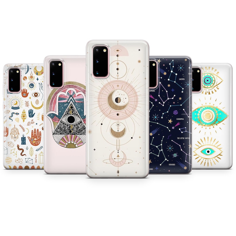 Lunar moon abstract HAMSA spiritual YOGA thin silicone phone case cover fits Samsung 20 21 22 Ultra 5G 6 7 0 9 Note Plus S J A 