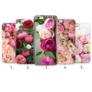 PEONY iPhone Case Floral Thin Silicone phone case cover fits iPhone 16 15 13 5 6 SE 7 8 10 11 12 14 Pro Max Mini SE models