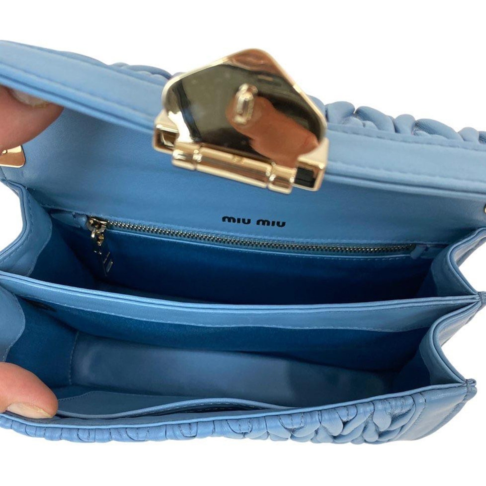 Miu Miu leather bag with chain strap. Etsy