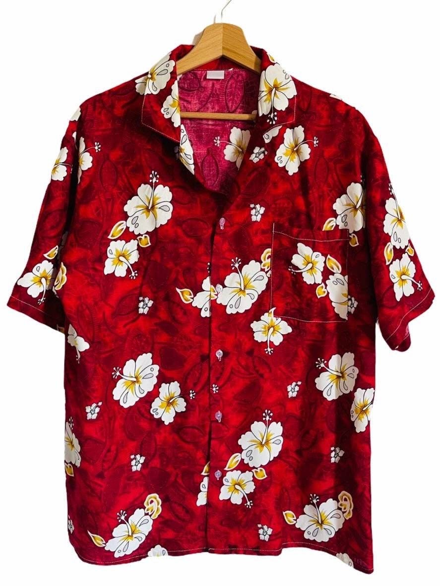 Hawaiian shirt with flowers M | Etsy