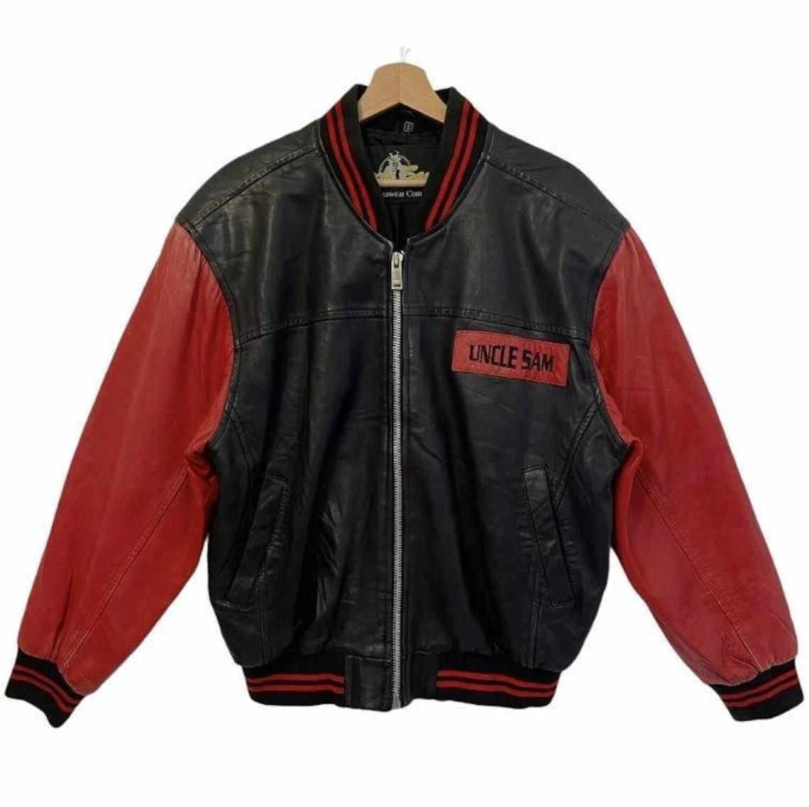 Uncle Sam leather jacket S | Etsy