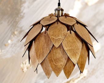 Pine Cone Lampshade | Wooden Chandelier | Pendant Light | Pine cone Lamp | Wood Pendant Light | Light Fixture | Ceiling Light