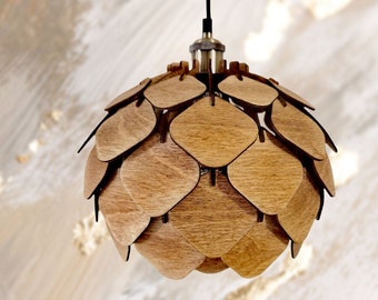 Pine Cone Lamp | Geometric lamp | Wooden Lamp Shade | Scandinavian Pendant Lamp | Pendant Lamp Shade | Wood Lamp | Handmade lampshade