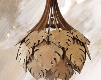 Wooden pendant lamp | Scandinavian Lamp | Wooden Shade | Modern Light Fixture | Farmhouse Ceiling Light | Ceiling Lamp | Wood Lampshade