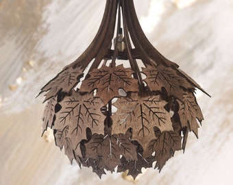 Wood Pendant Light | Ceiling Light Fixture | Hanging Lamp | Modern Lamp Shade | Chandelier Lamp Shade | Handmade Wooden Lamp