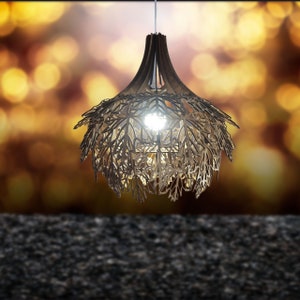 Wooden Pendant Lampshade Wood Ceiling Lamp Shade Wood Pendant Light Ceiling Lamp Wood Lampshade Wooden Chandelier Lighting image 5