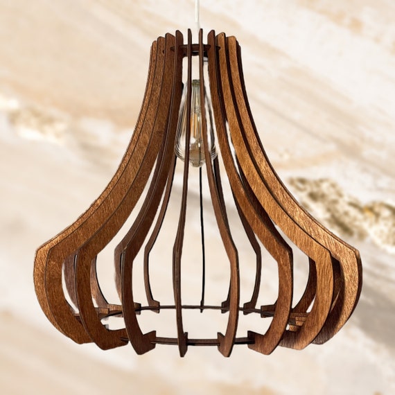 Geometric wood 2024 light fixture