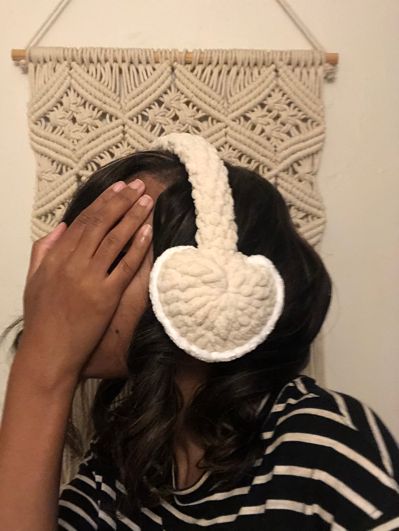Crochet Heart Earmuffs Crochet Heart Velvet Earmuffs Ear Etsy