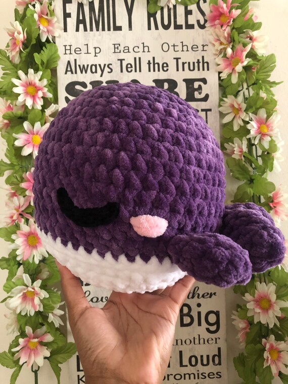 Crochet Plush Whale Amigurumi Soft Cuties Nursery/office/pillows 