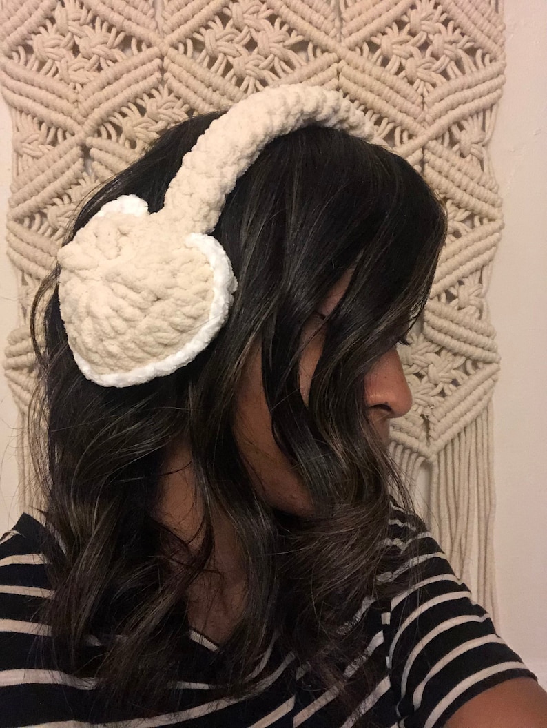 Crochet Heart Earmuffs Crochet Heart Velvet Earmuffs Ear Etsy