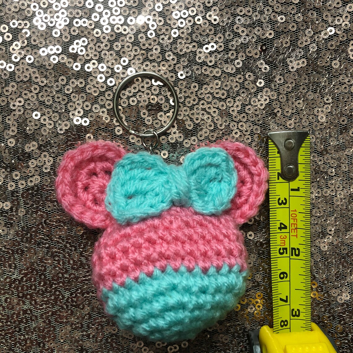 Minnie Mouse Mickey Crochet Plush Keychain Disney Handmade Etsy
