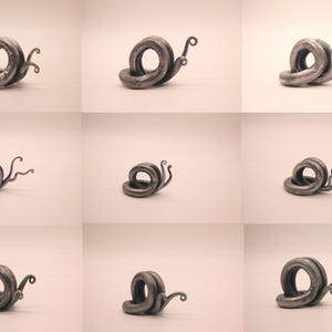 Hand-Forged Metal Snail Sculpture
