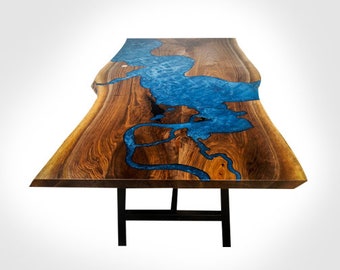 Epoxy Table, Live Edge Wooden Table , Epoxy Resin River Table, Natural Wood ,Epoxy Conference table, Natural Epoxy Dining Table, Resin Table