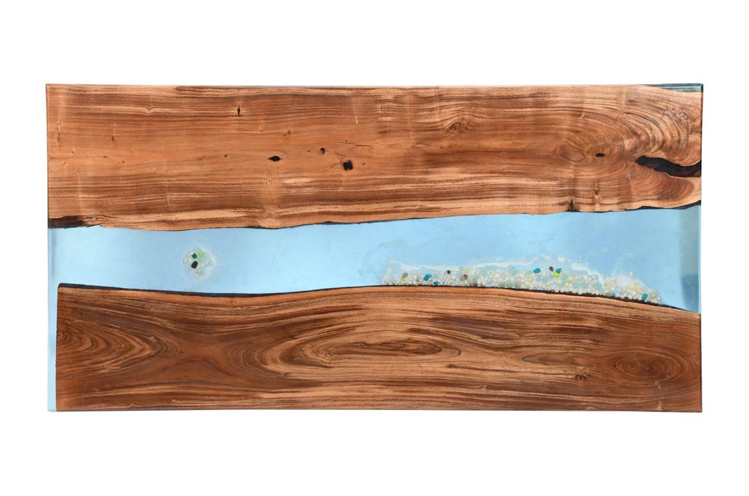 Handmade Epoxy Resin River Table: Ocean Beach Design - Etsy