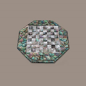 Marble Chess Table Handmade Inlay Work Multi Color Semi Precious Stones Pietra Dura Home Decor