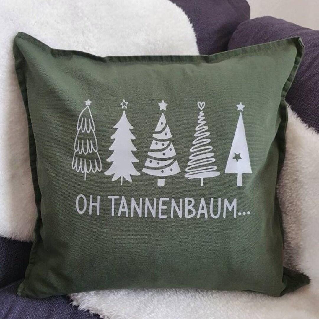 Kissenhülle Oh Tannenbaum Kissenbezug Bäumchen Dekokissen Etsy.de