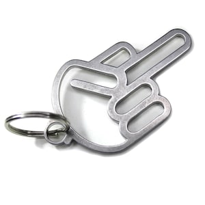 Dub Spencer "Fuck Off You" Hand Sign Code Rostfritt Stål Nyckelring Haterhänge