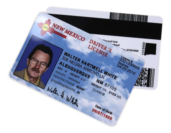 Dub Spencer Funny Joke Item Walter White Driving License ID