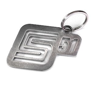 Dub Spencer &quot;S 51&quot; stainless steel keychain DDR Simmi Simme pendant