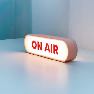 Lampe à ondes lumineuses, caisson lumineux à ondes aériennes, enseigne de podcast, contenu diffusé en continu image 5