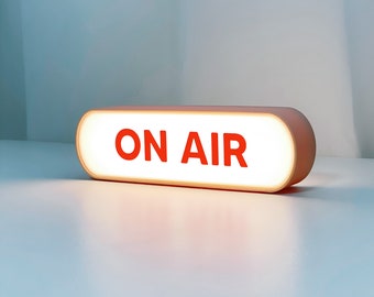 Lampe à ondes lumineuses, caisson lumineux à ondes aériennes, enseigne de podcast, contenu diffusé en continu