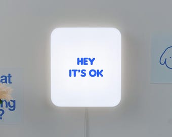 IT'S OK hanging lamp, Scripture lightbox, Scripture wall lamp, Wall lights home decor, LED wall decor