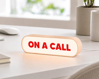 On A Call Sign for WFH Desk, LED On Air Light, Remote Worker Gift, Work From Home Essentials, Office Decor, Video Call Indicator