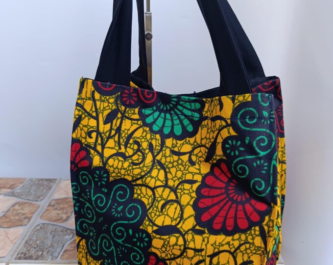 Ankara Lunch Bag/African Print Lunch Bag/Book Bag/Picnic Bag/Lunch Bag
