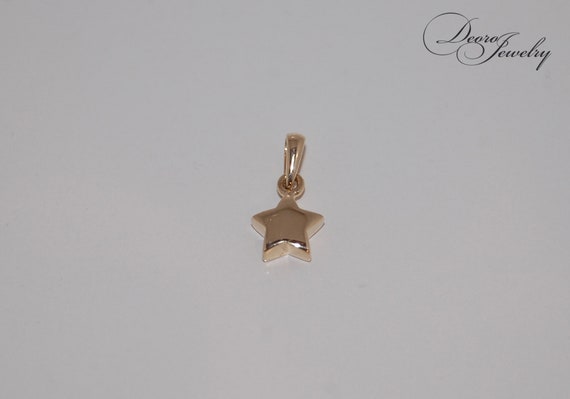 Pendentif étoile En Or Massif 14 Carats – Breloque Or Jaune, ~2 Grammes, Fait Main