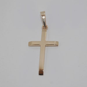Yellow Gold Cross, Baptism Cross, Pendant for Women, Pendant for Men, Gift for her, Gift for him, Gold Cross, Yellow Gold, 14K Solid Gold