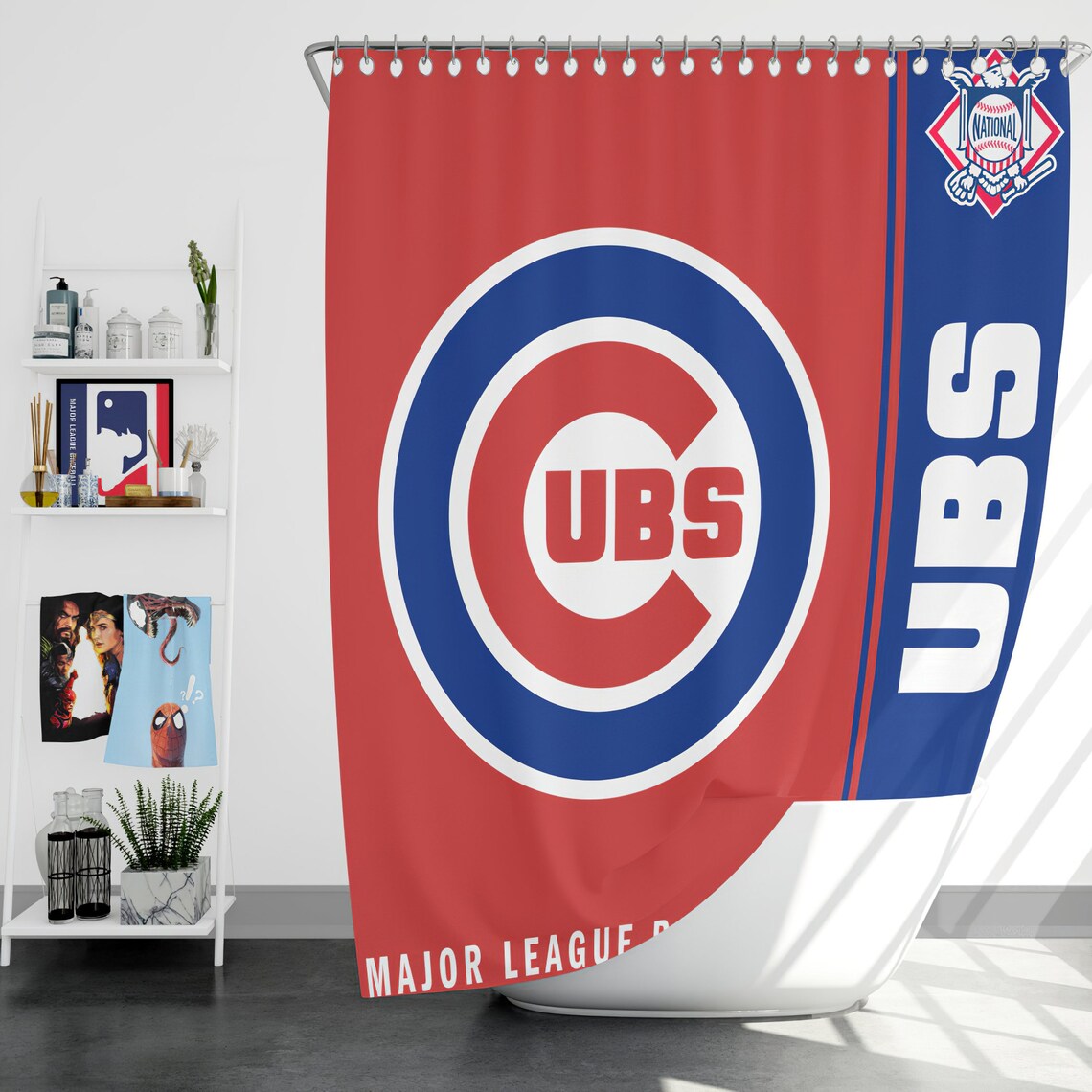 Chicago Cubs MLB Bathroom Shower Curtain Chicago Cubs Etsy