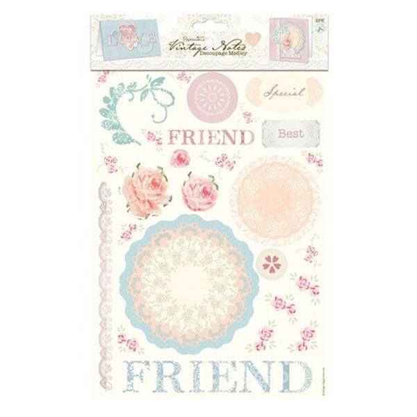 Papermania 'Vintage Notes' 'Friend' Decoupage Medley 2 Pack