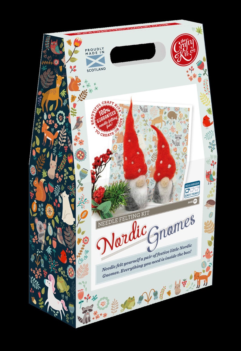 The Crafty Kit Company 'nordic Gnomes' Needle Felting Kit Etsy UK