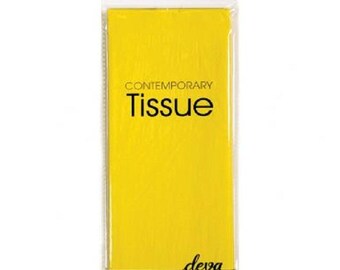 Paquete de papel tisú amarillo de lujo, 4 hojas grandes