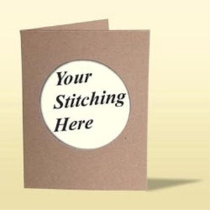 Mouseloft Rustic Brown Kraft Double Fold Circular Aperture Card + Busta Bianca