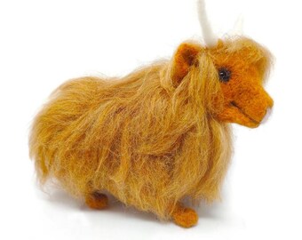 The Crafty Kit Company 'Highland Cow' Needle Felting Kit