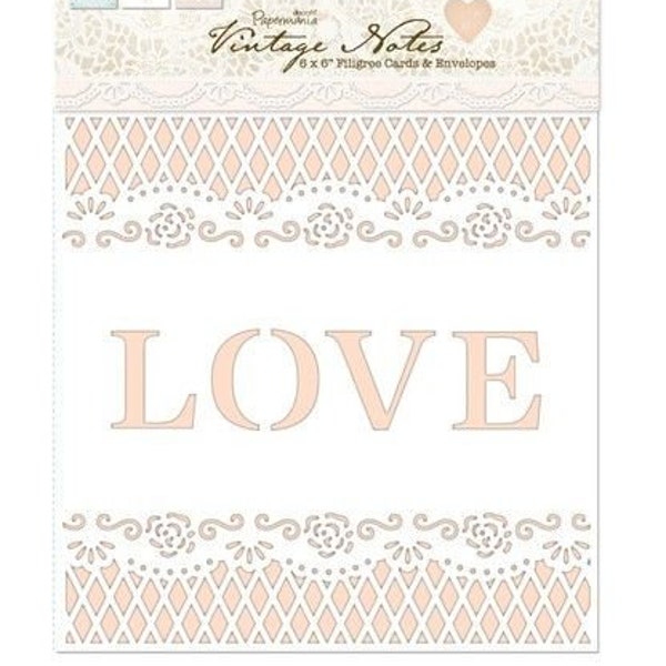 Papermania 'Vintage Notes' 6" x 6" Filigree Cards and Envelopes