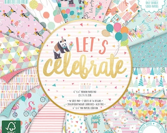 First Edition 'Let's Celebrate' 6" x 6" FSC Premium Paper Pad 48 Sheets