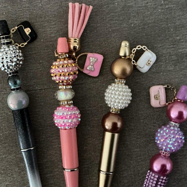 BOHO SET of 5 Handmade Beaded Pen Lots, Industry Specific. Excellent price!