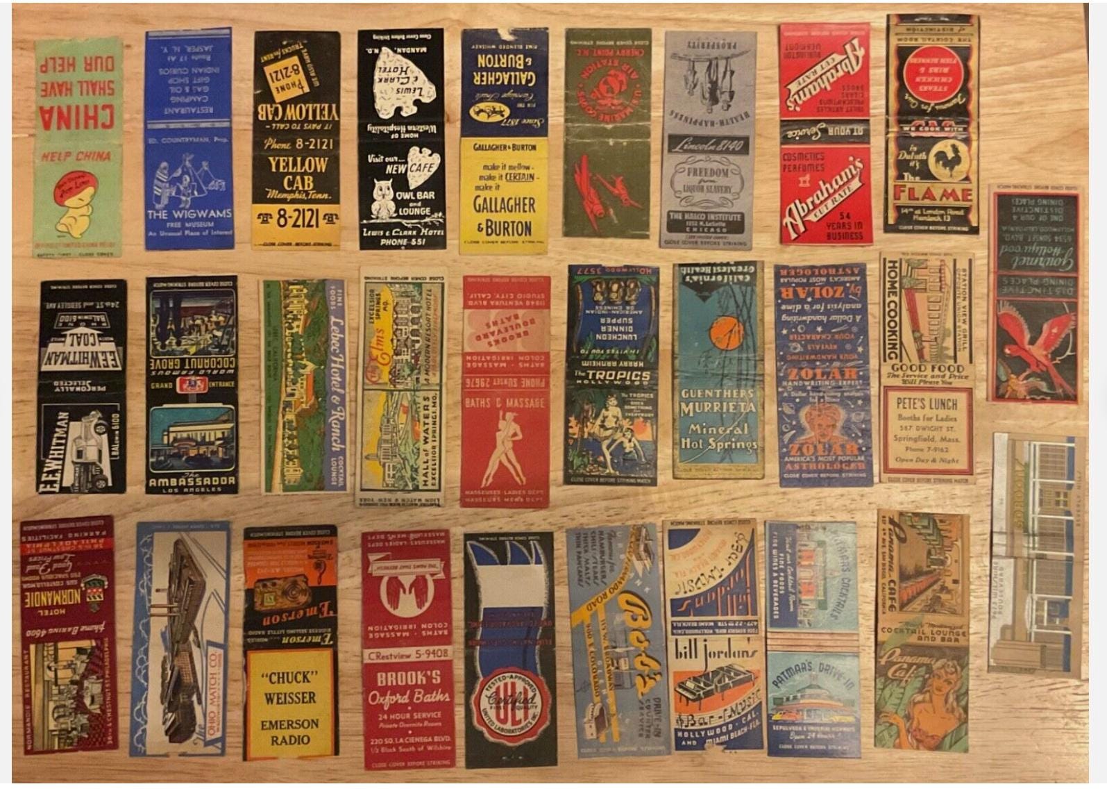 2500 Matchbook Covers, Bobtails Primarily 1940s, LOTS of 3-4 Digit Numbers