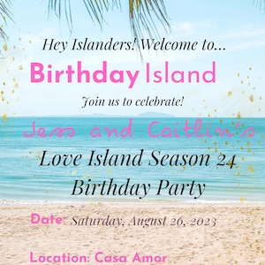 Love Island Birthday Invitation